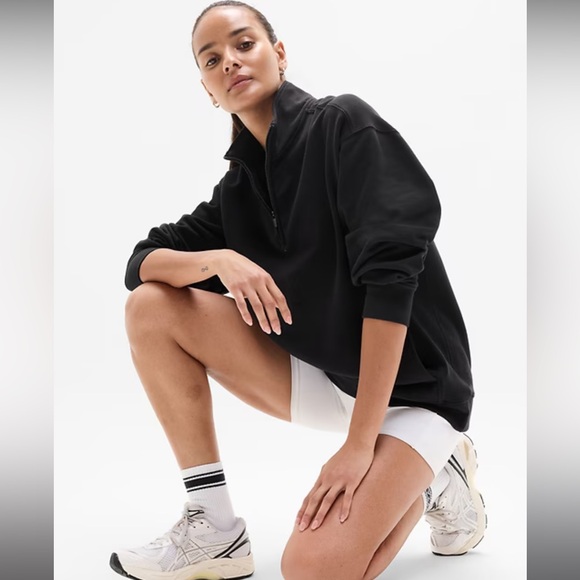 NWT Athleta Forever Fleece 1/4 Zip Sweatshirt Women's Large Athleisure Minimal - Picture 6 of 6